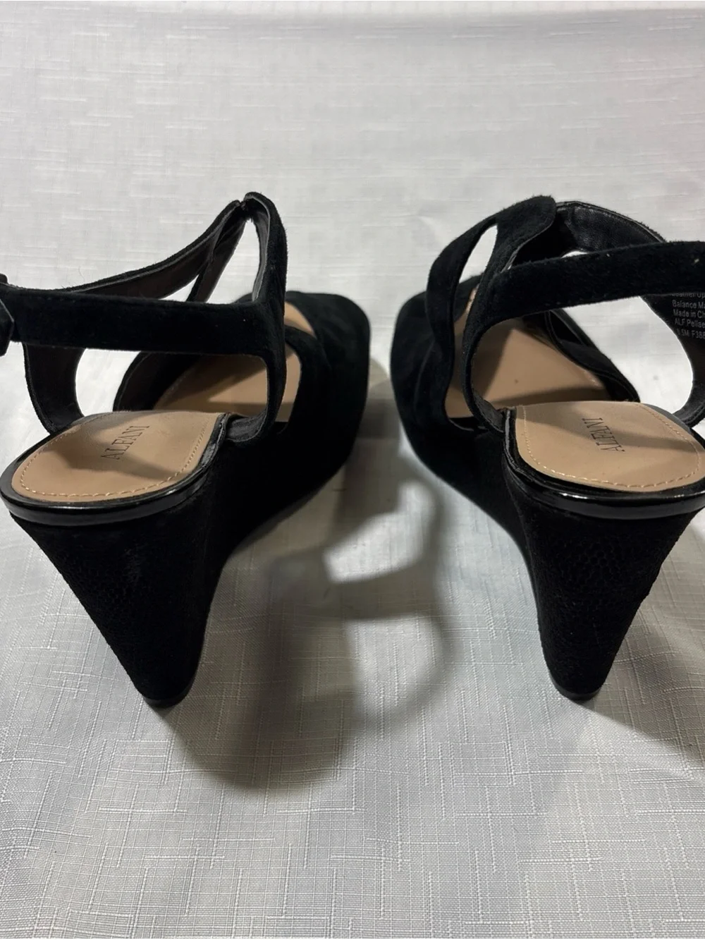 Alfani Black Suede Crisscross Wedge Sandals